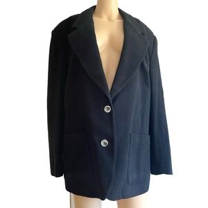 Vtg Y2k Women's L Braemar Blazer Wool Nylon Cashmere Blend Pearlized Buttons